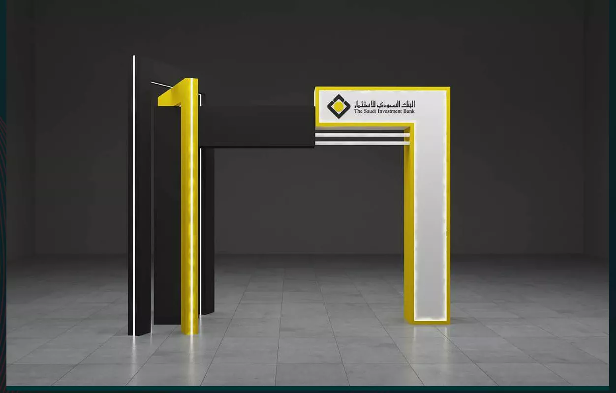 gate and stage and stand unit and Reception desk and mockup free 3D ...