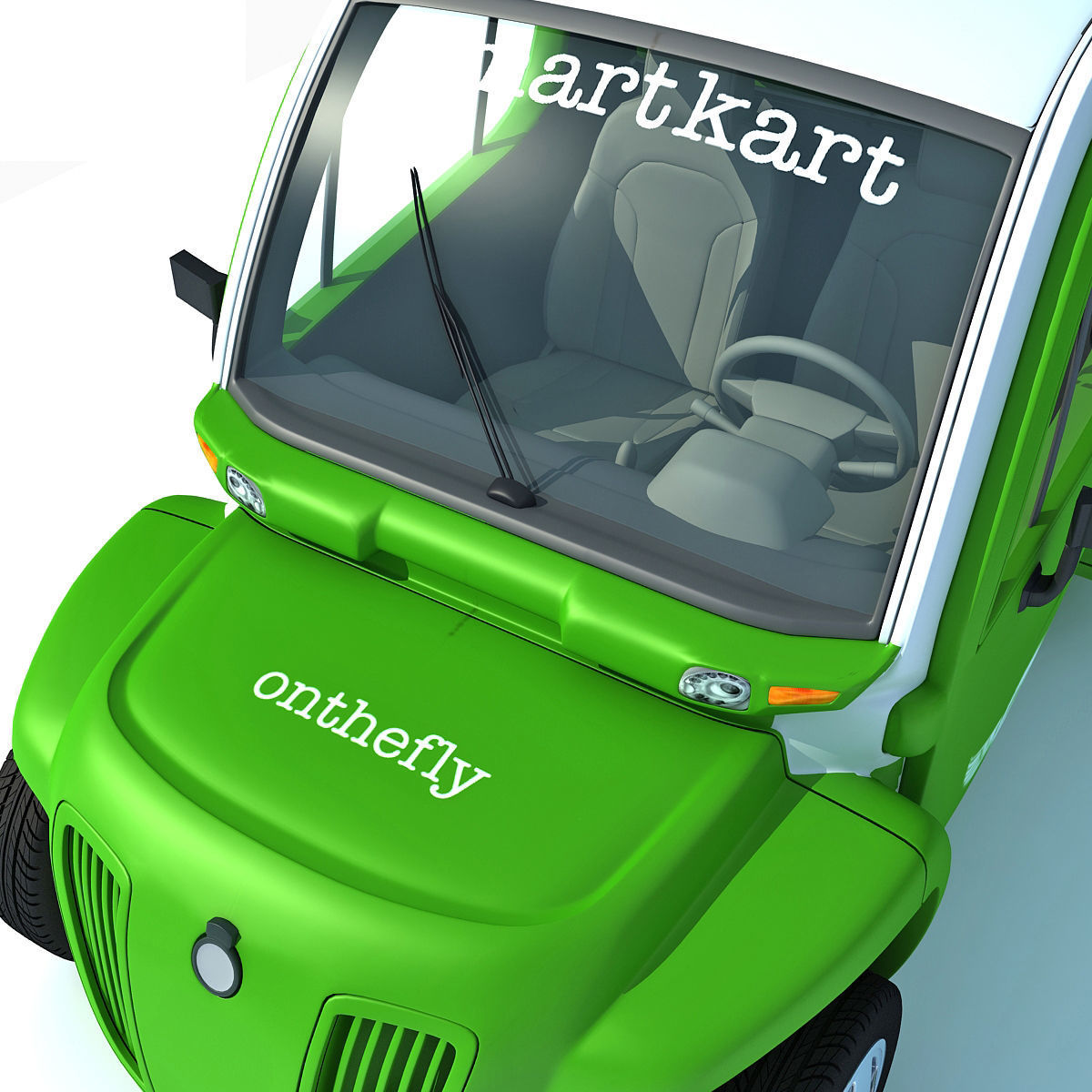 Green Fly Stand Food Truck 3D model_17