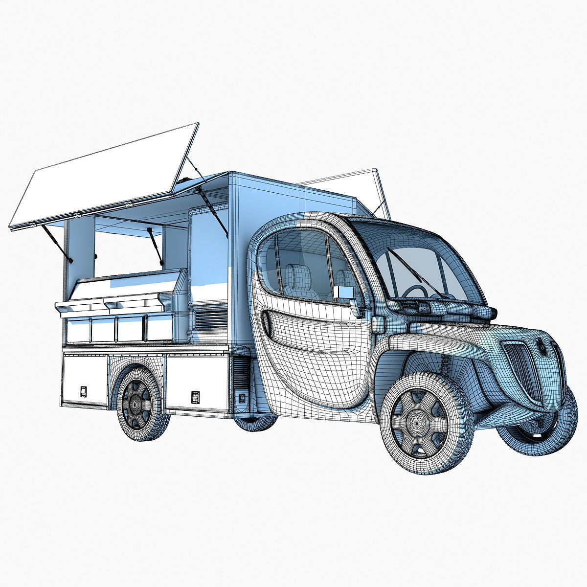 Green Fly Stand Food Truck 3D model_20