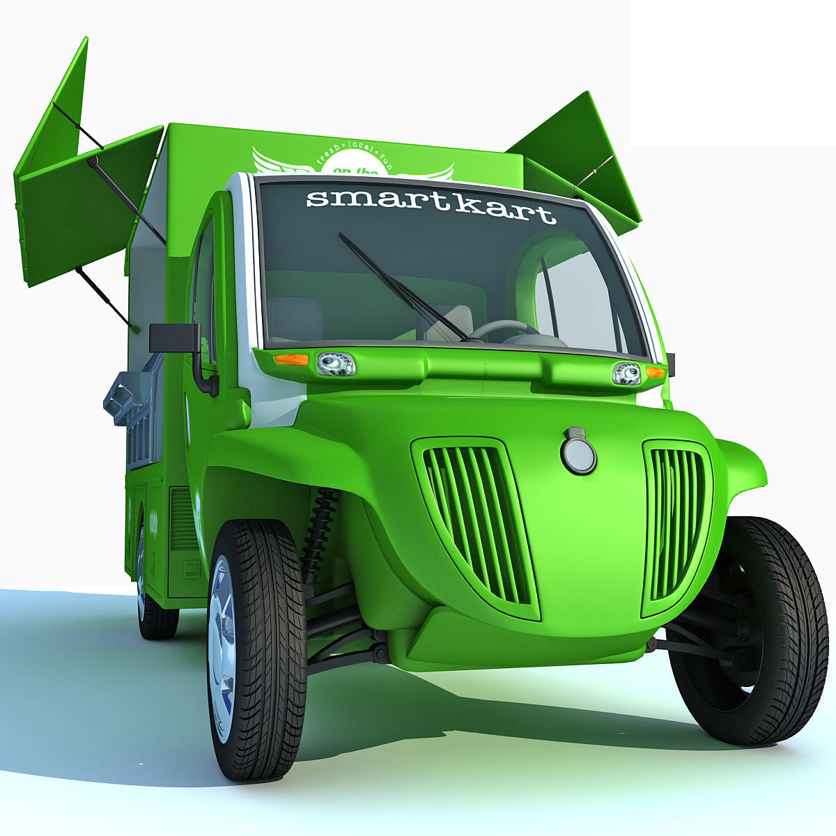Green Fly Stand Food Truck 3D model_8