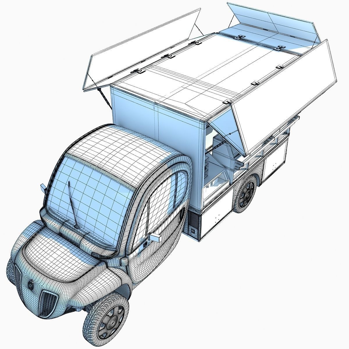 Green Fly Stand Food Truck 3D model_22
