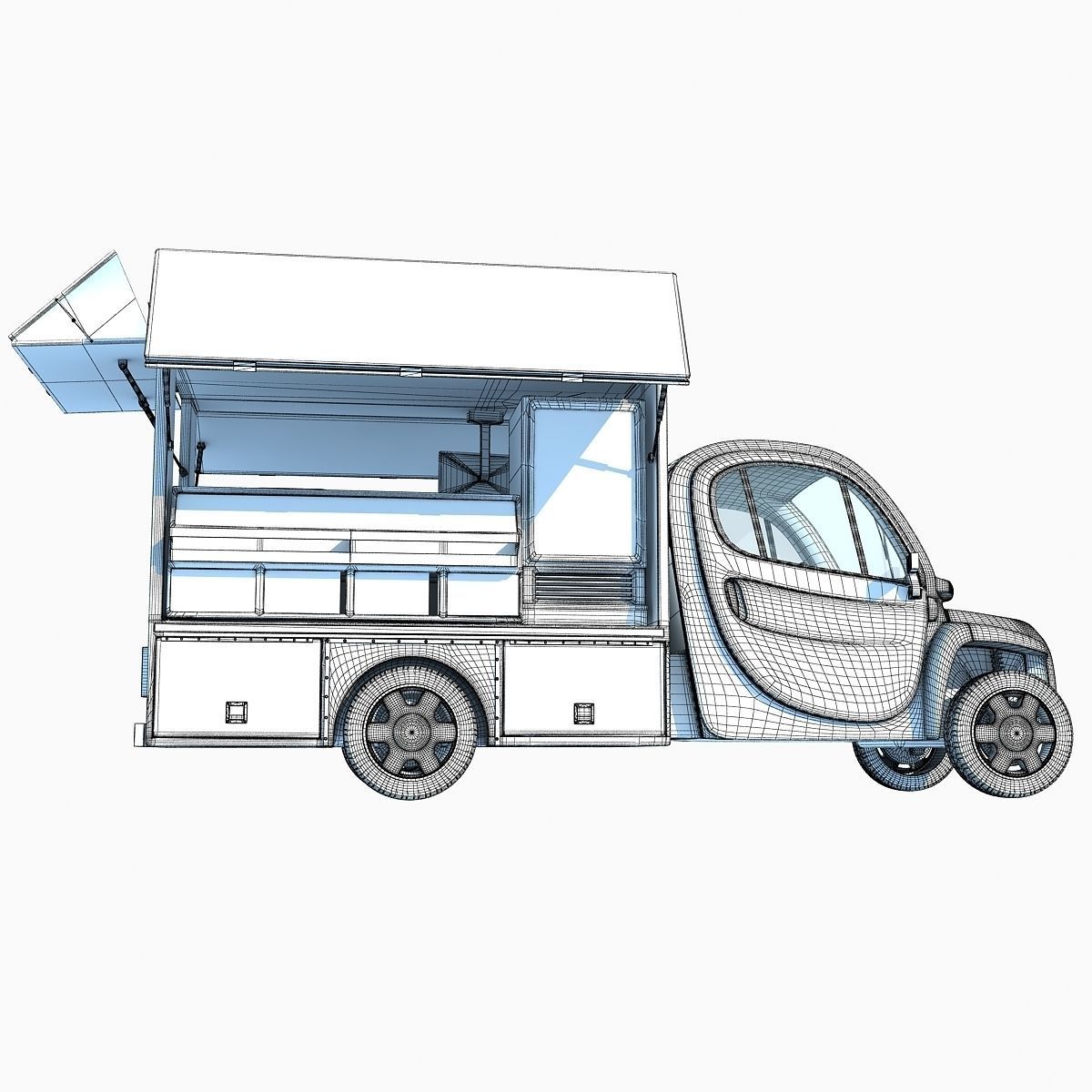 Green Fly Stand Food Truck 3D model_24