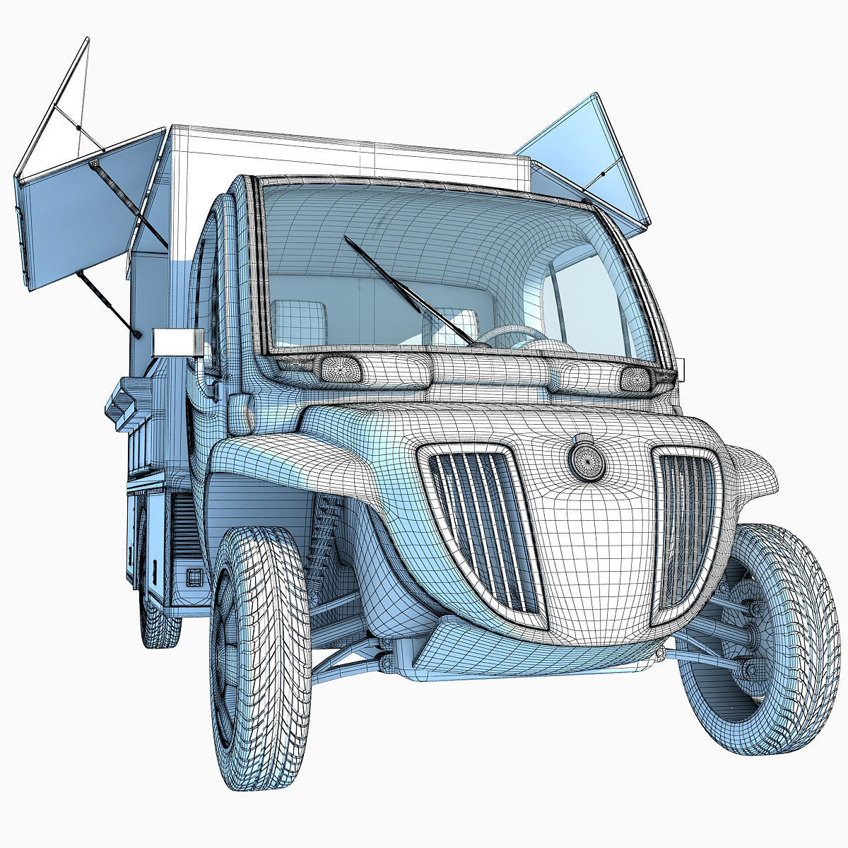 Green Fly Stand Food Truck 3D model_28