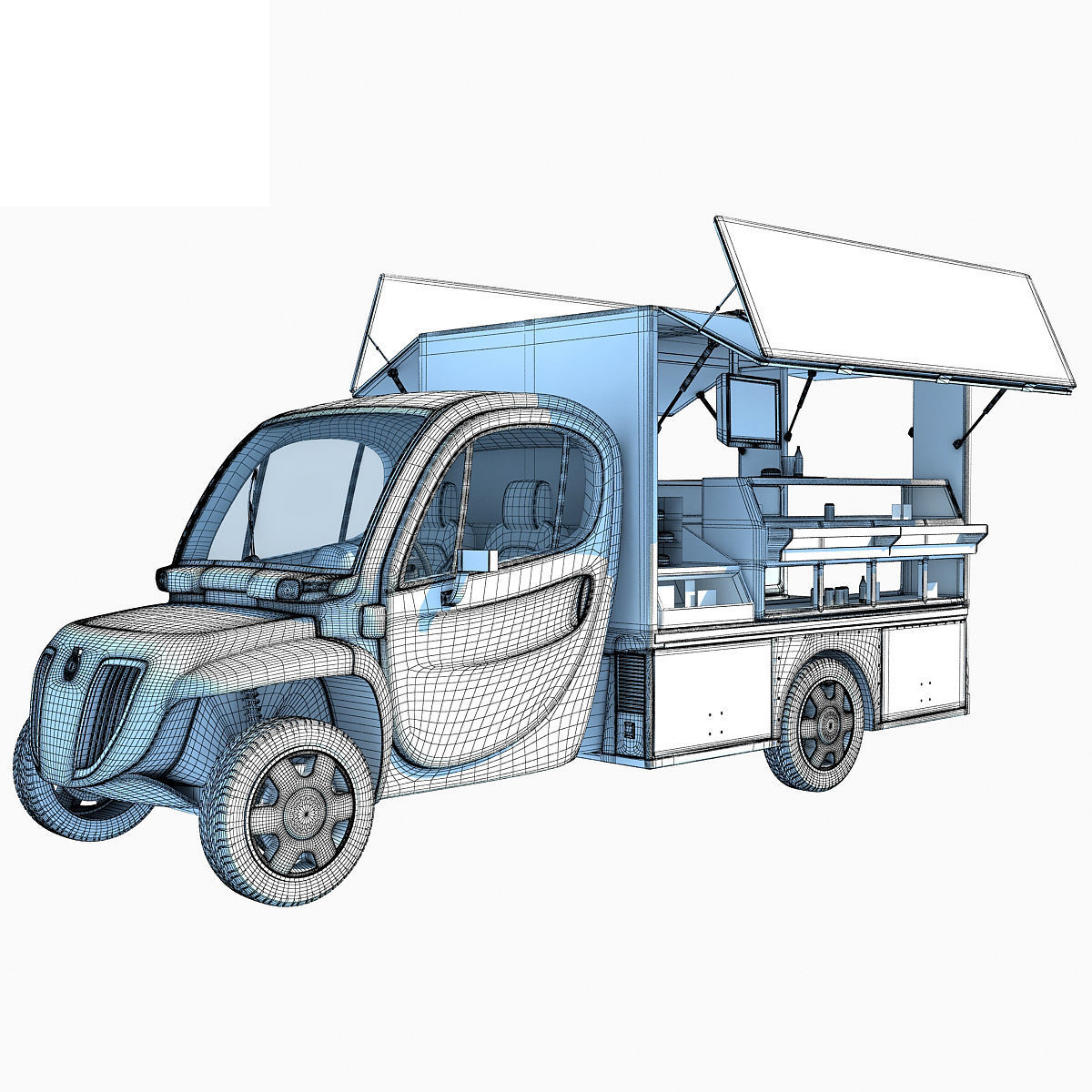 Green Fly Stand Food Truck 3D model_19