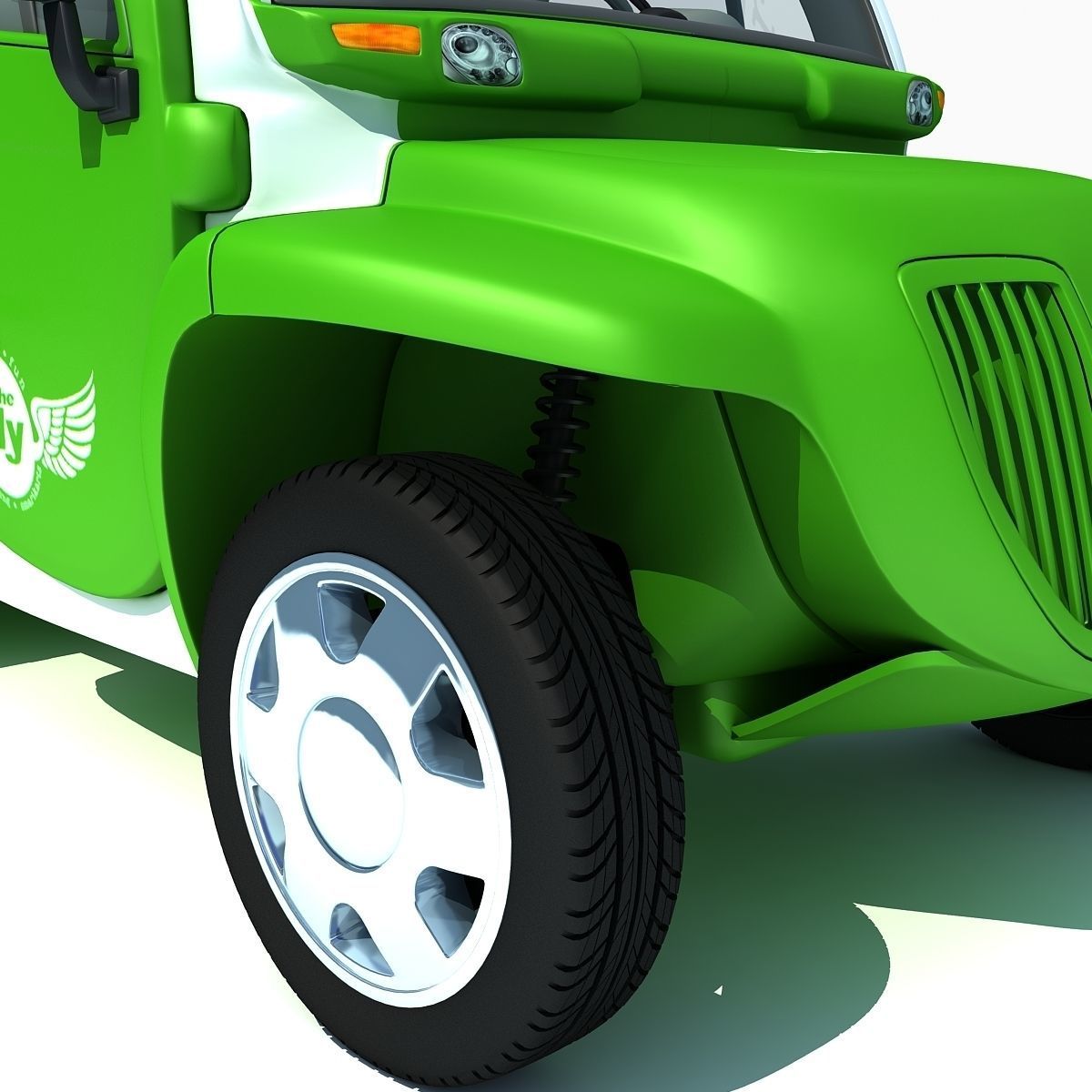 Green Fly Stand Food Truck 3D model_15