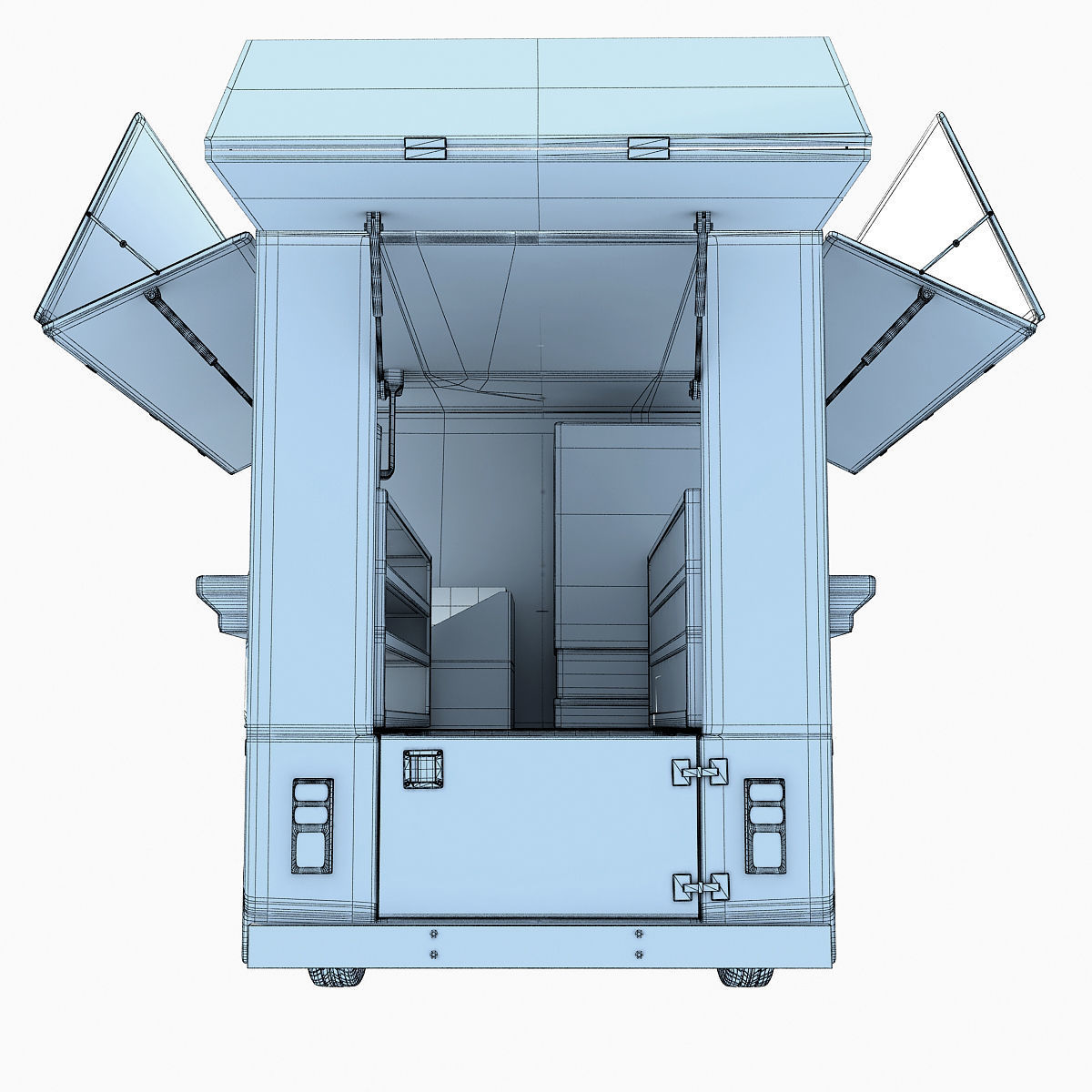 Green Fly Stand Food Truck 3D model_26