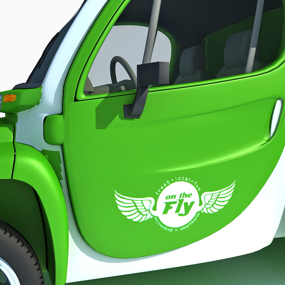 Green Fly Stand Food Truck 3D model_14