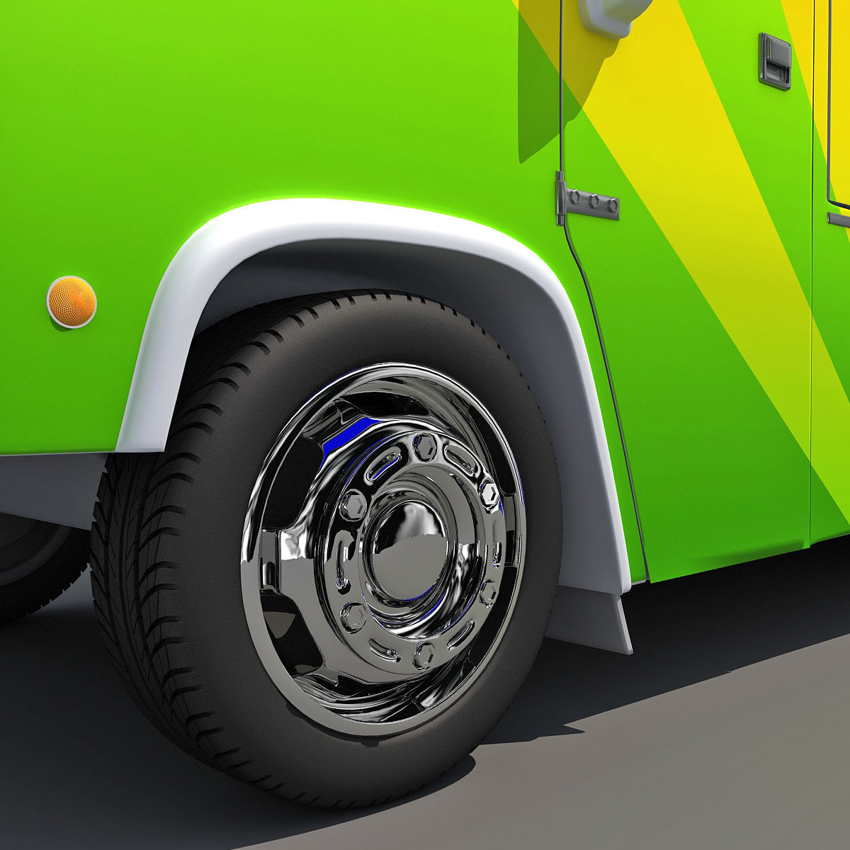 Nom Nom Green Food Truck 3D model_14