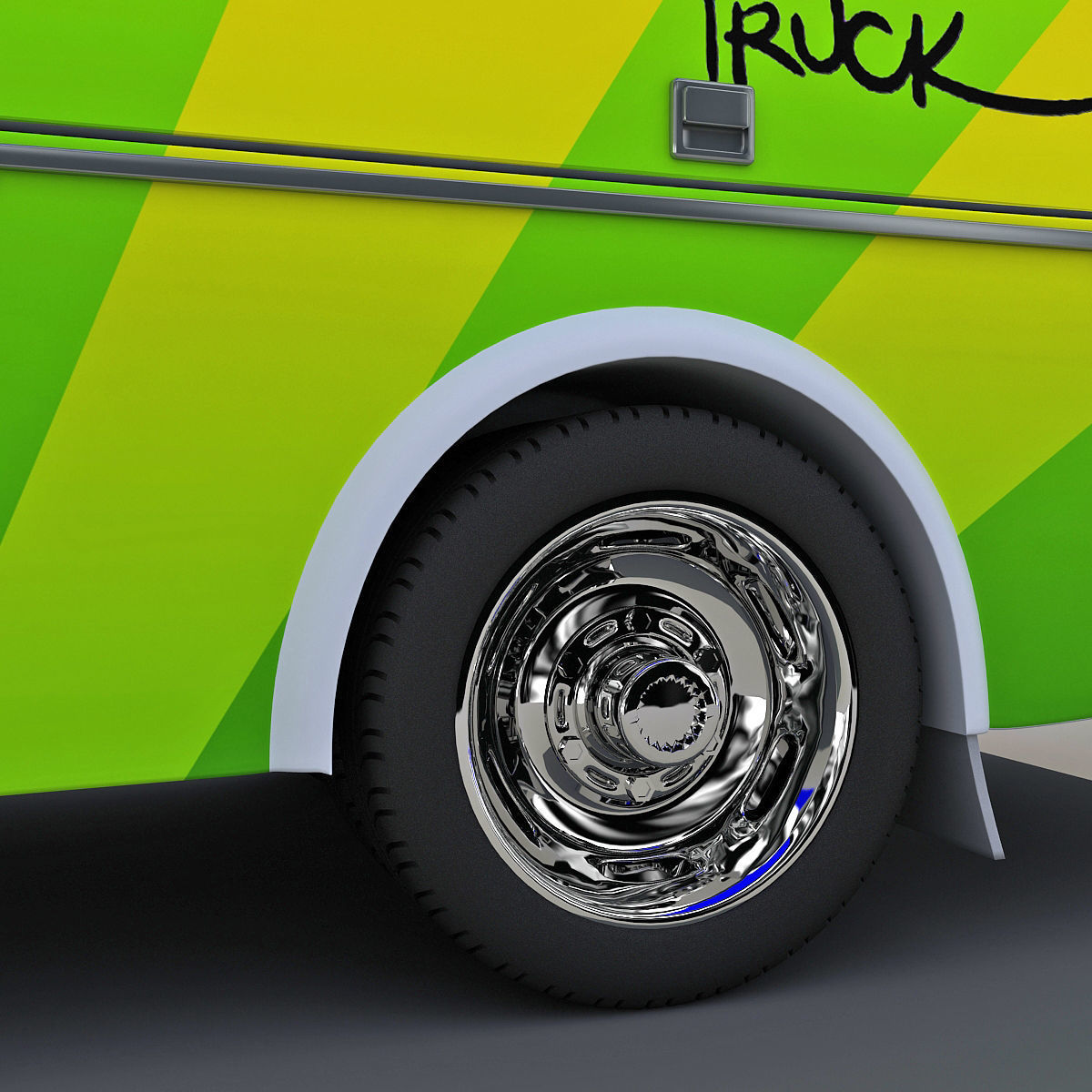 Nom Nom Green Food Truck 3D model_16