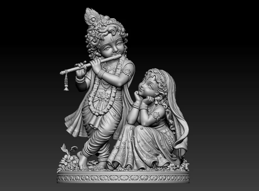 little radha krishna 3d unique printed model 3D print model