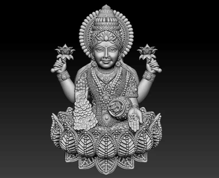 Laxmi Mata 3D print model Paper casting 3D print model 3D print model