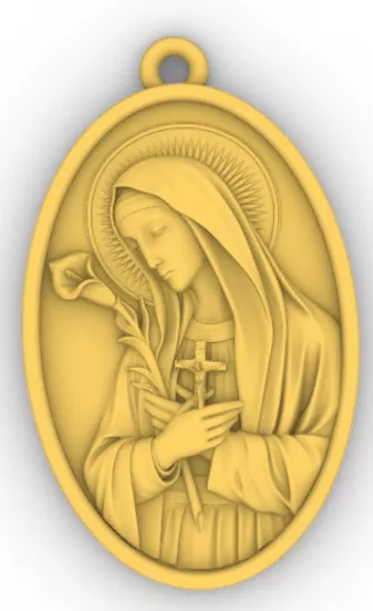 Medalla de Santa Mariana de Jesus 3D print model