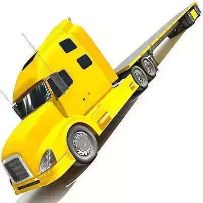 Yellow American Truck Flatbed 3D model