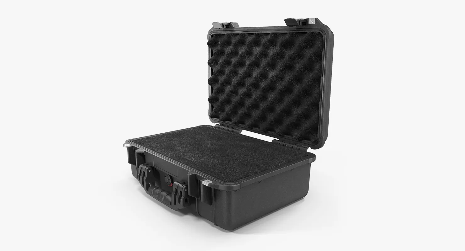 Black Pelican Case with Foam 3D model