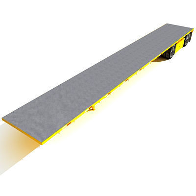 Yellow Flatbed Trailer 01 3D model_4