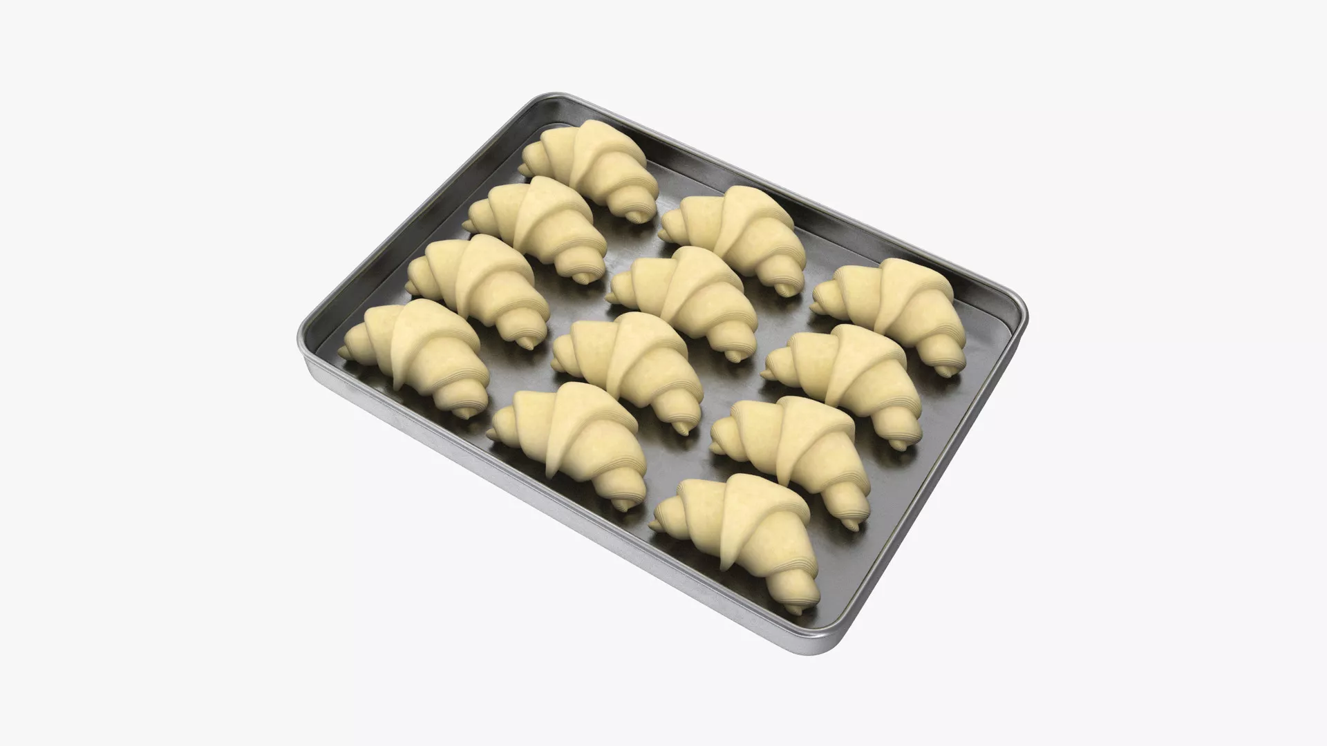 Croissant Dough in Tray 3D model