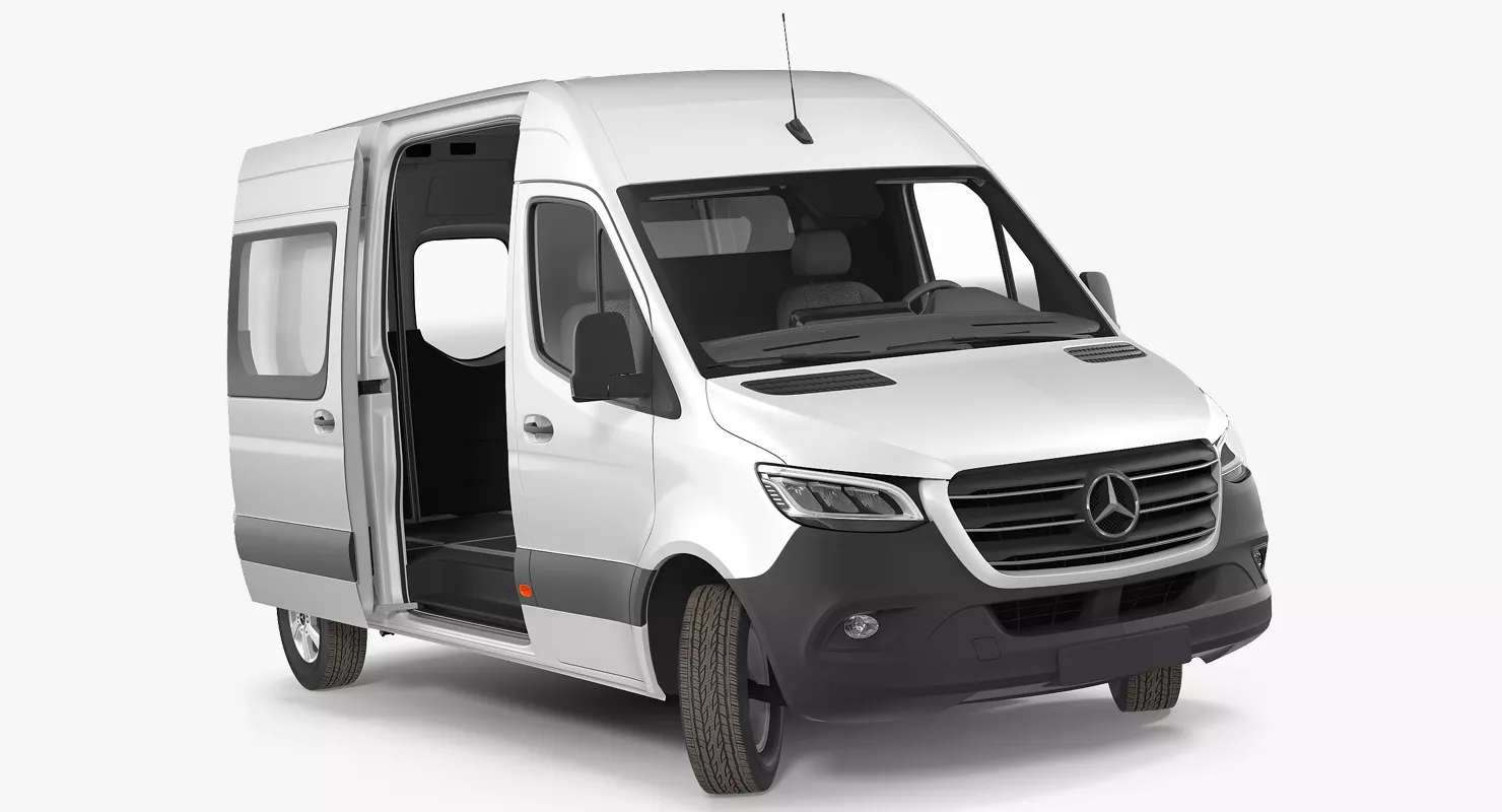 2019 Mercedes Sprinter Van Rigged 3D model
