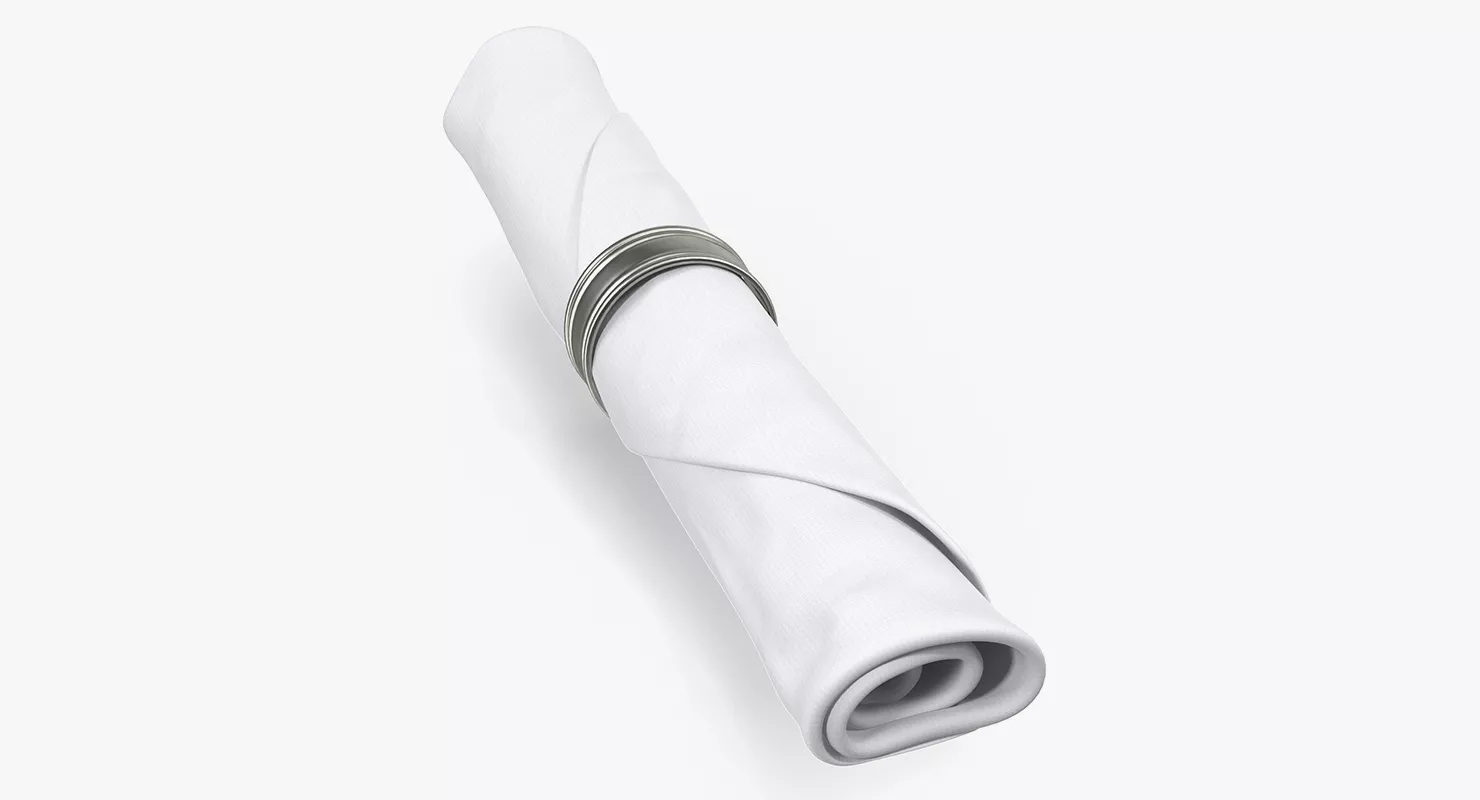 Folded Table Napkin Cotton 3D model