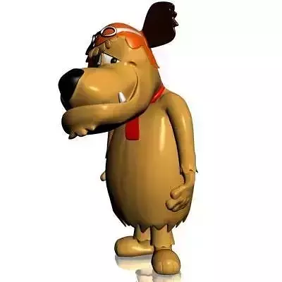 Muttley cartoon dog with goggles and hat