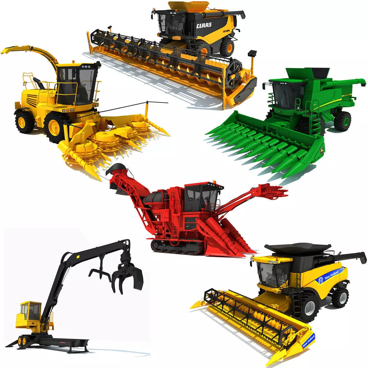 Farm Combine Collection 3D model_0