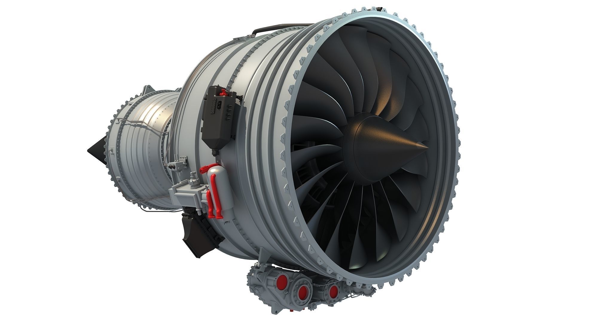 Fanjet Turbofan Engine 3D Model 3D model_9
