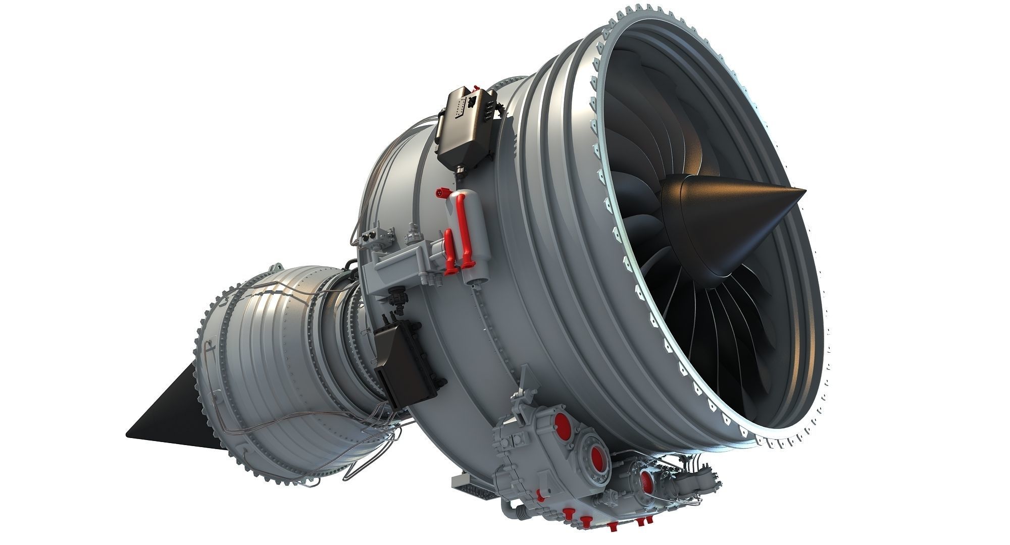 Fanjet Turbofan Engine 3D Model 3D model_1