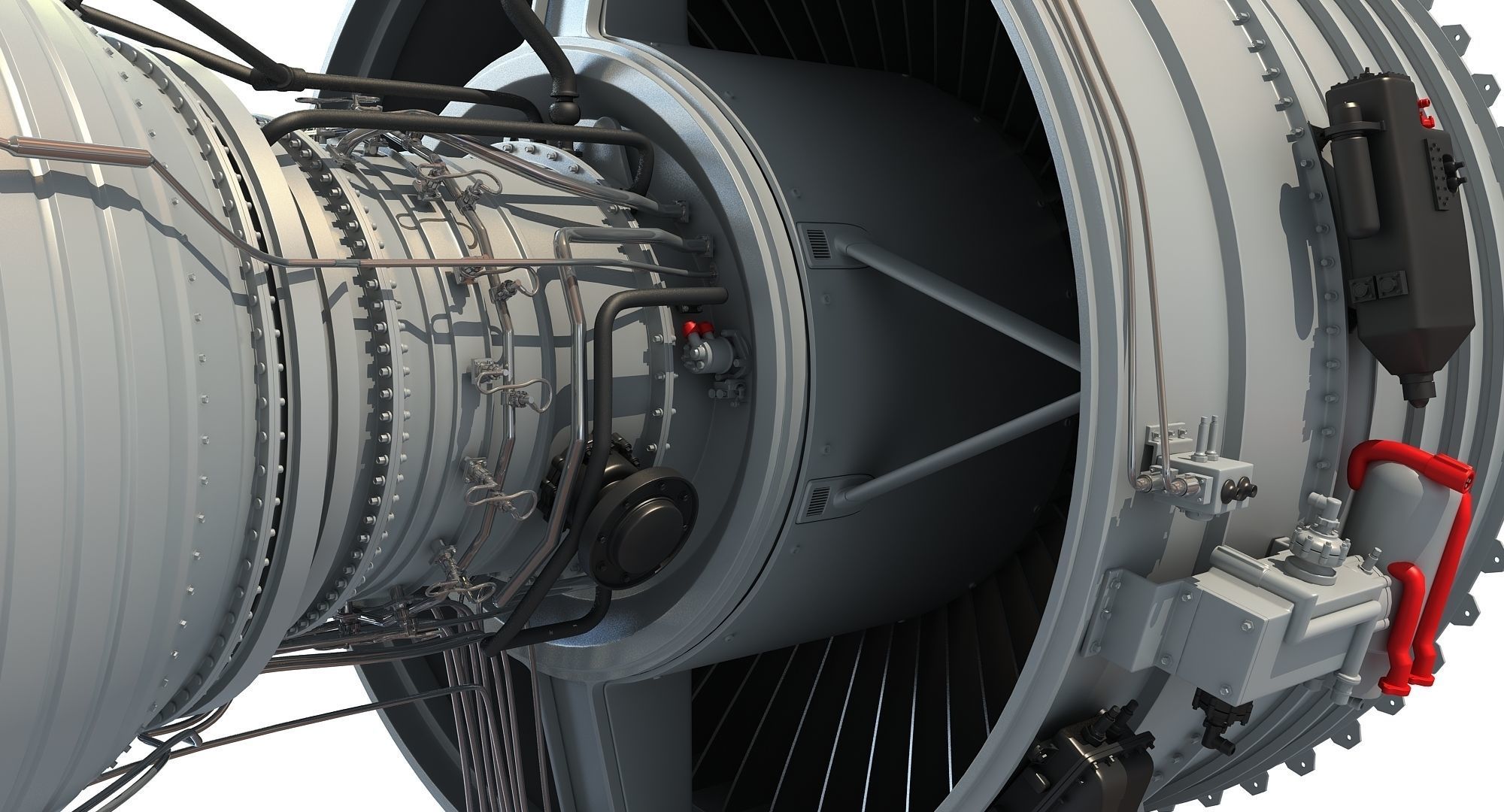 Fanjet Turbofan Engine 3D Model 3D model_12