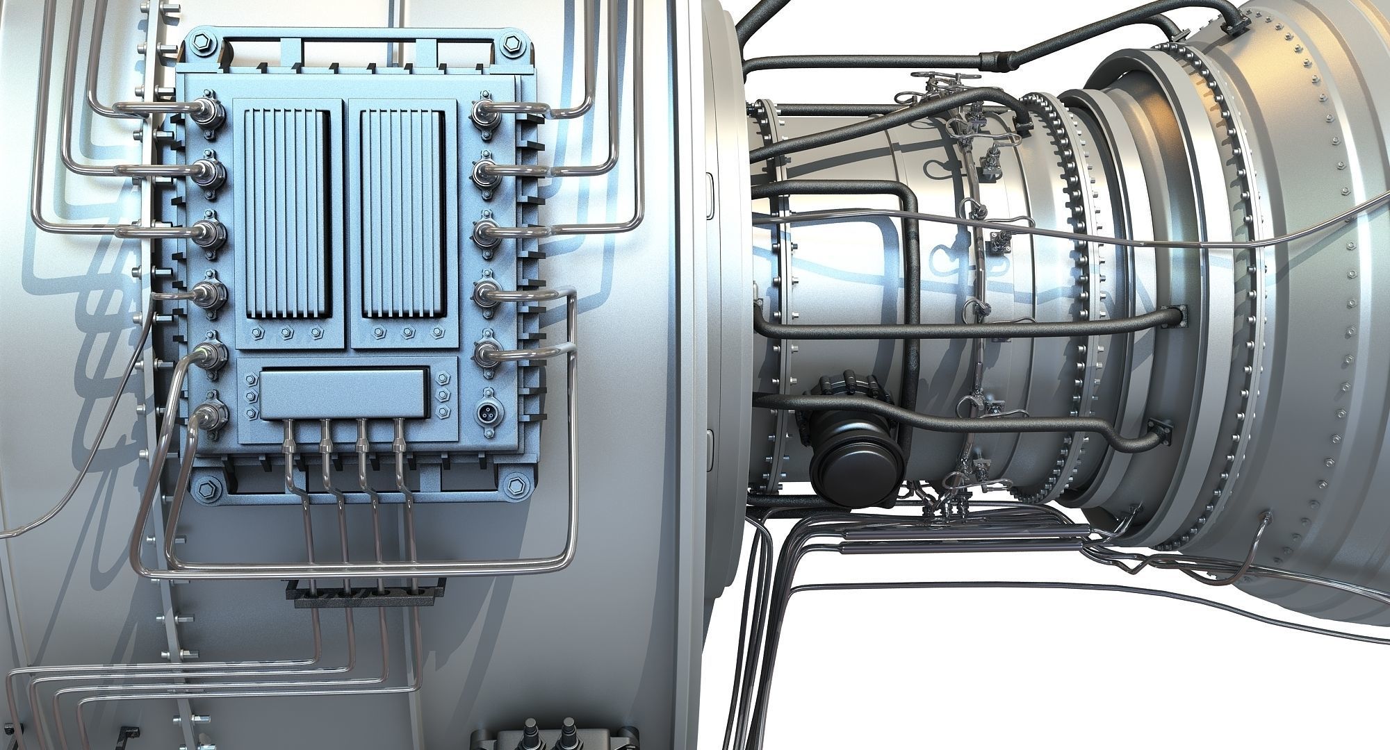 Fanjet Turbofan Engine 3D Model 3D model_11