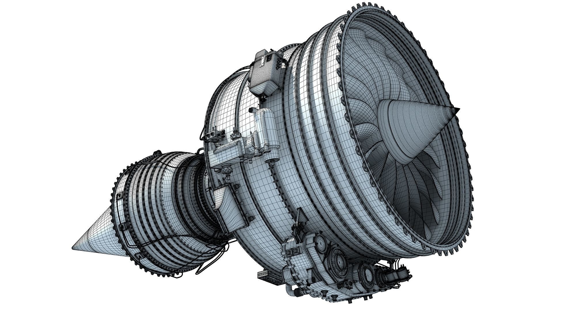 Fanjet Turbofan Engine 3D Model 3D model_16