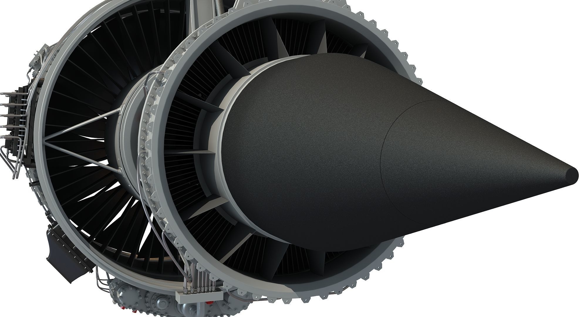 Fanjet Turbofan Engine 3D Model 3D model_10