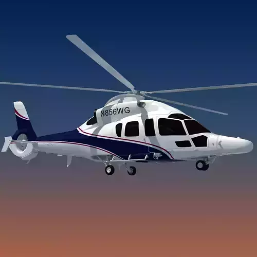 White Eurocopter EC155 3D Helicopter 3D model