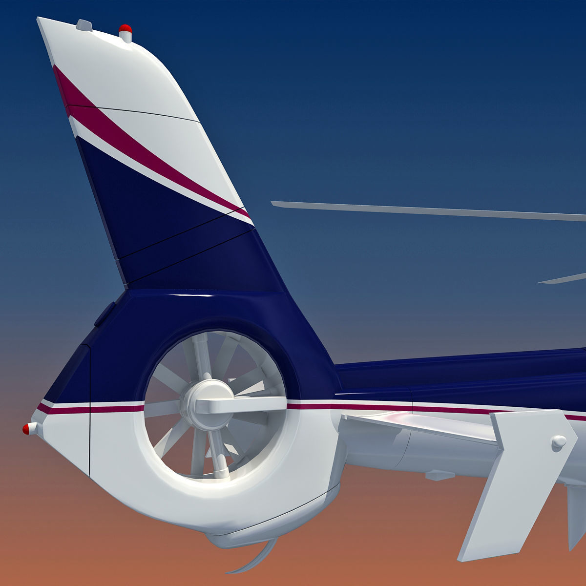 White Eurocopter EC155 3D Helicopter 3D model_12