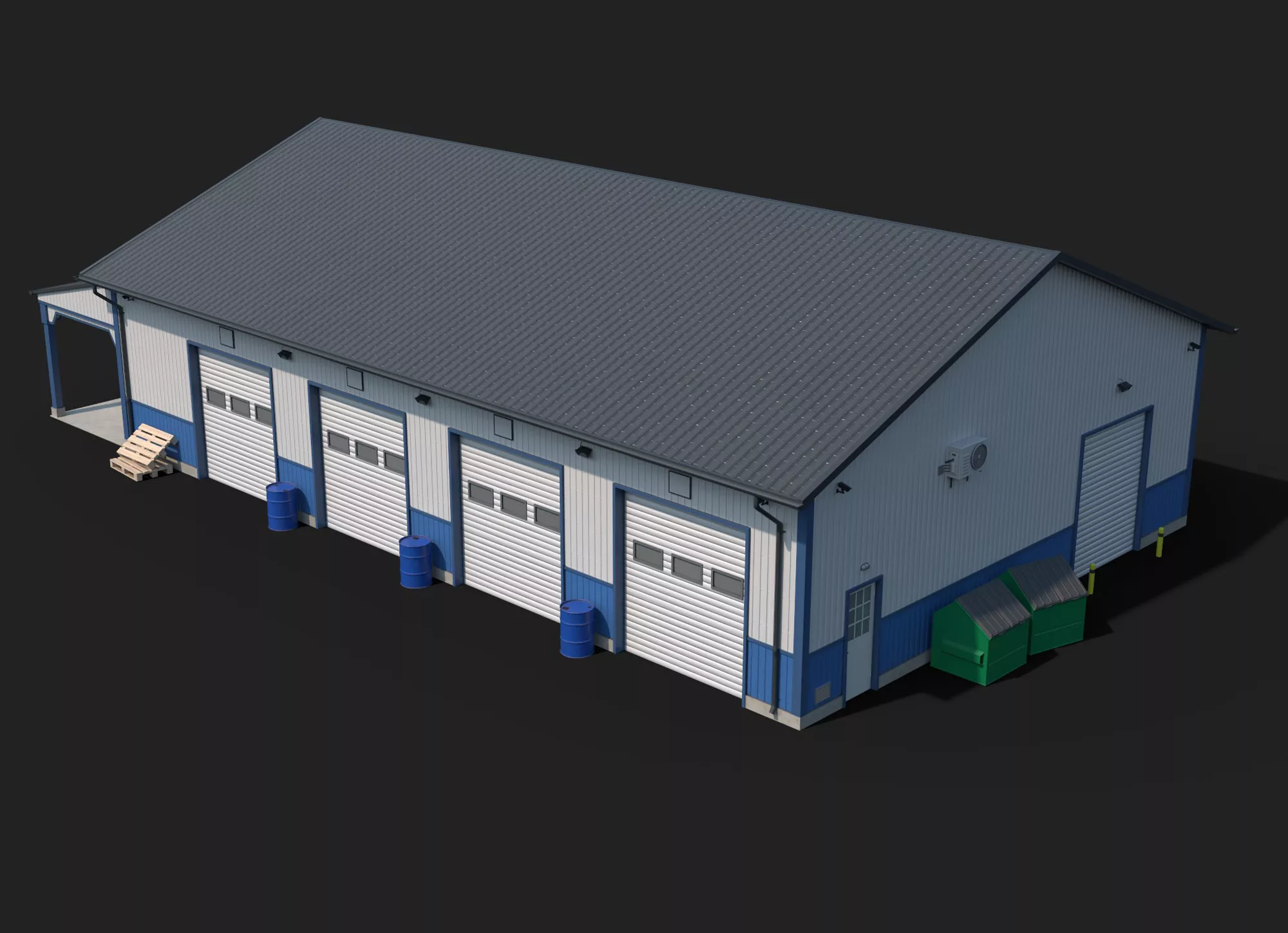 3D model Warehouse Building PBR Low Poly VR / AR / low-poly | CGTrader