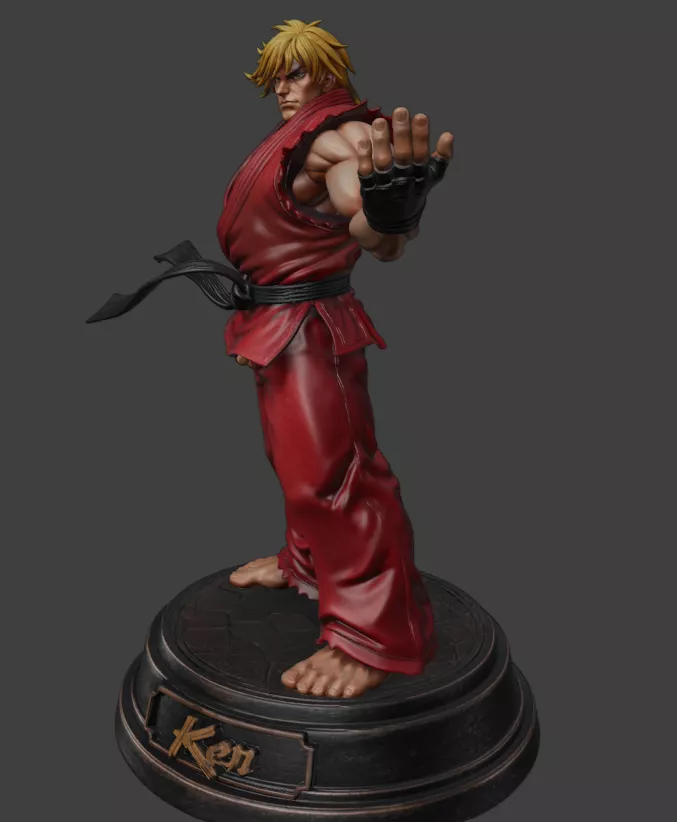Ken Masters Street Fighter Model 3D Print STL and Blender File 3D print model