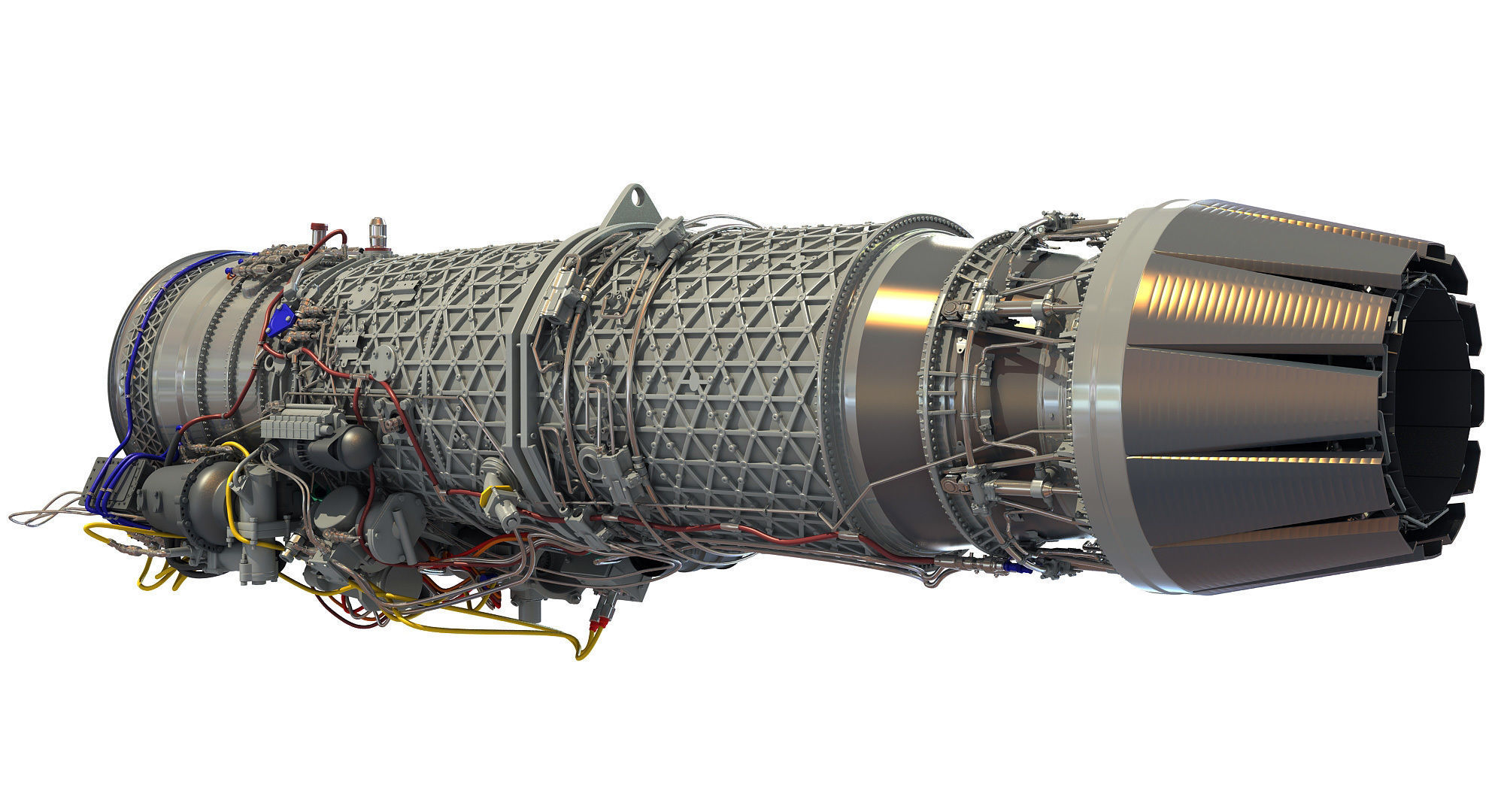Eurojet EJ200 Military Turbofan Jet Engine 3D model_1
