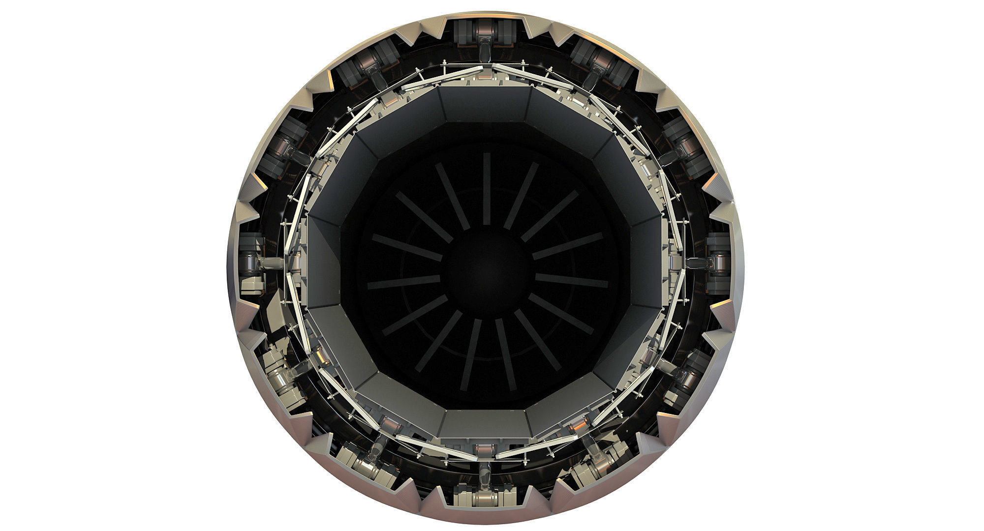 Eurojet EJ200 Military Turbofan Jet Engine 3D model_7