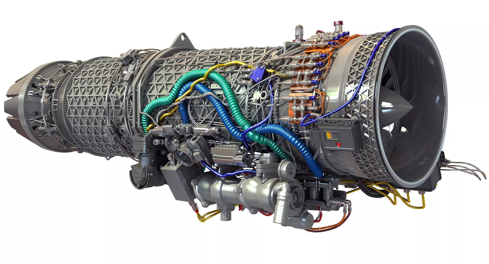 Eurojet EJ200 Military Turbofan Jet Engine 3D model_0