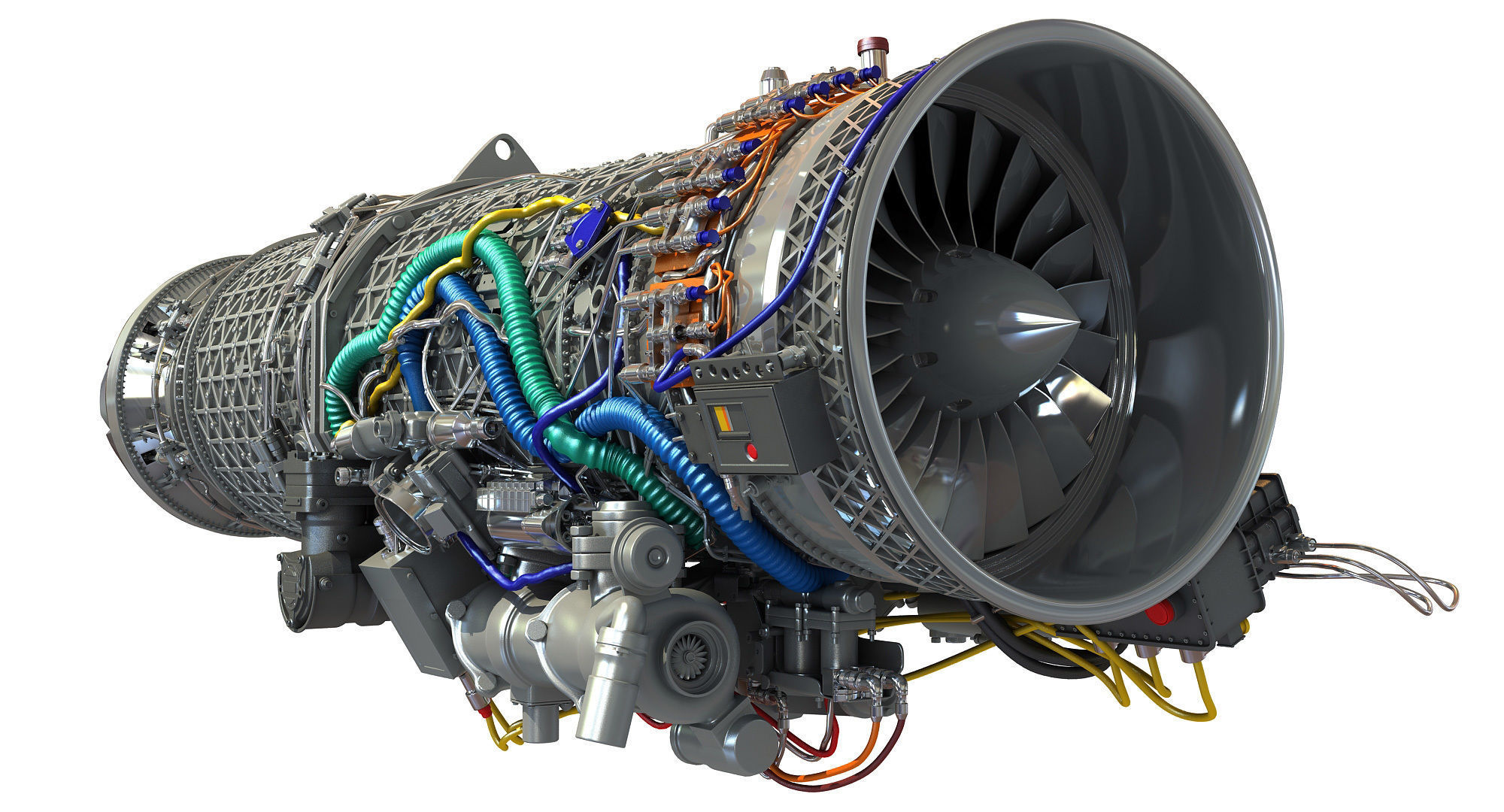 Eurojet EJ200 Military Turbofan Jet Engine 3D model_12