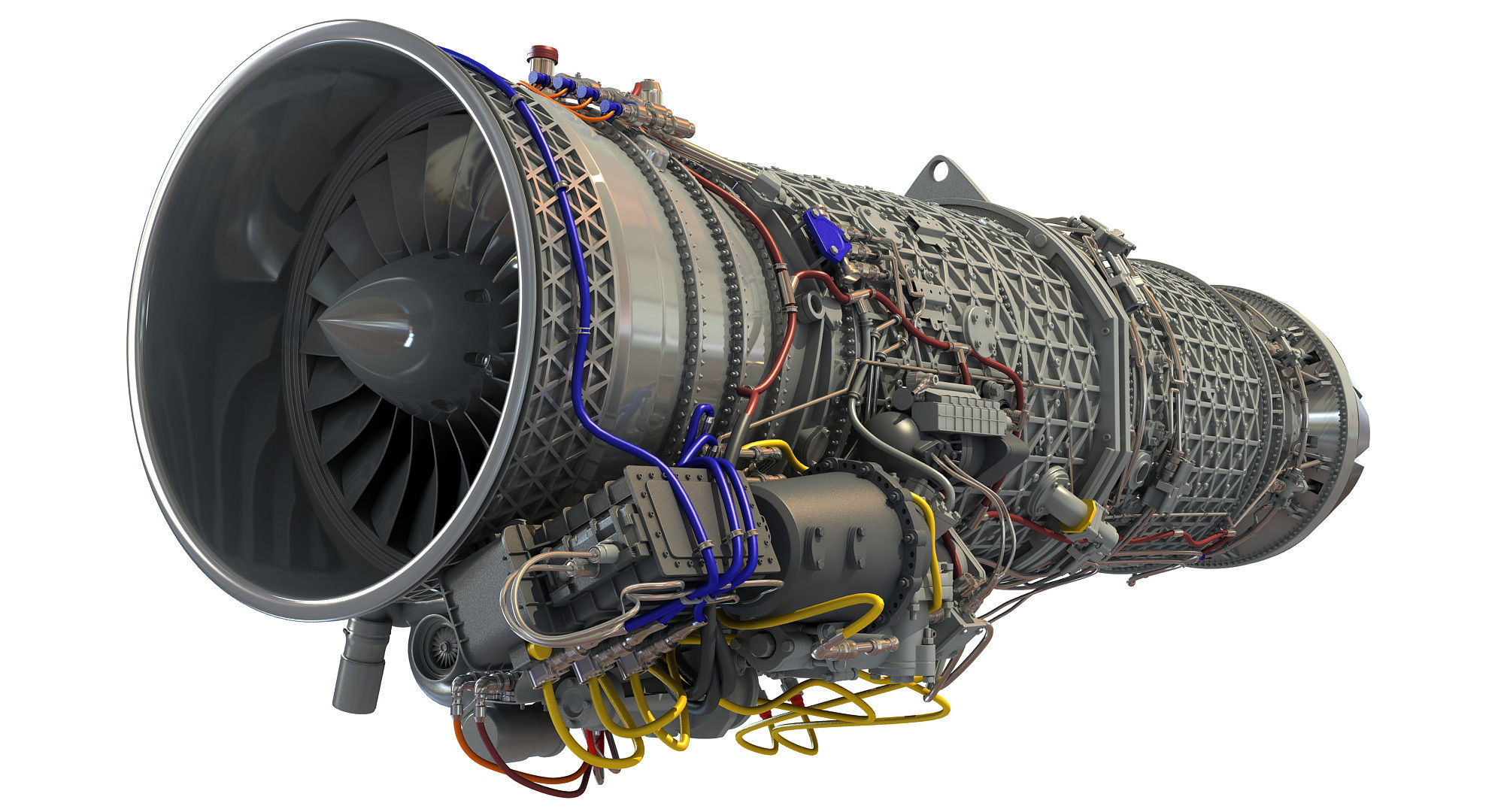 Eurojet EJ200 Military Turbofan Jet Engine 3D model_4