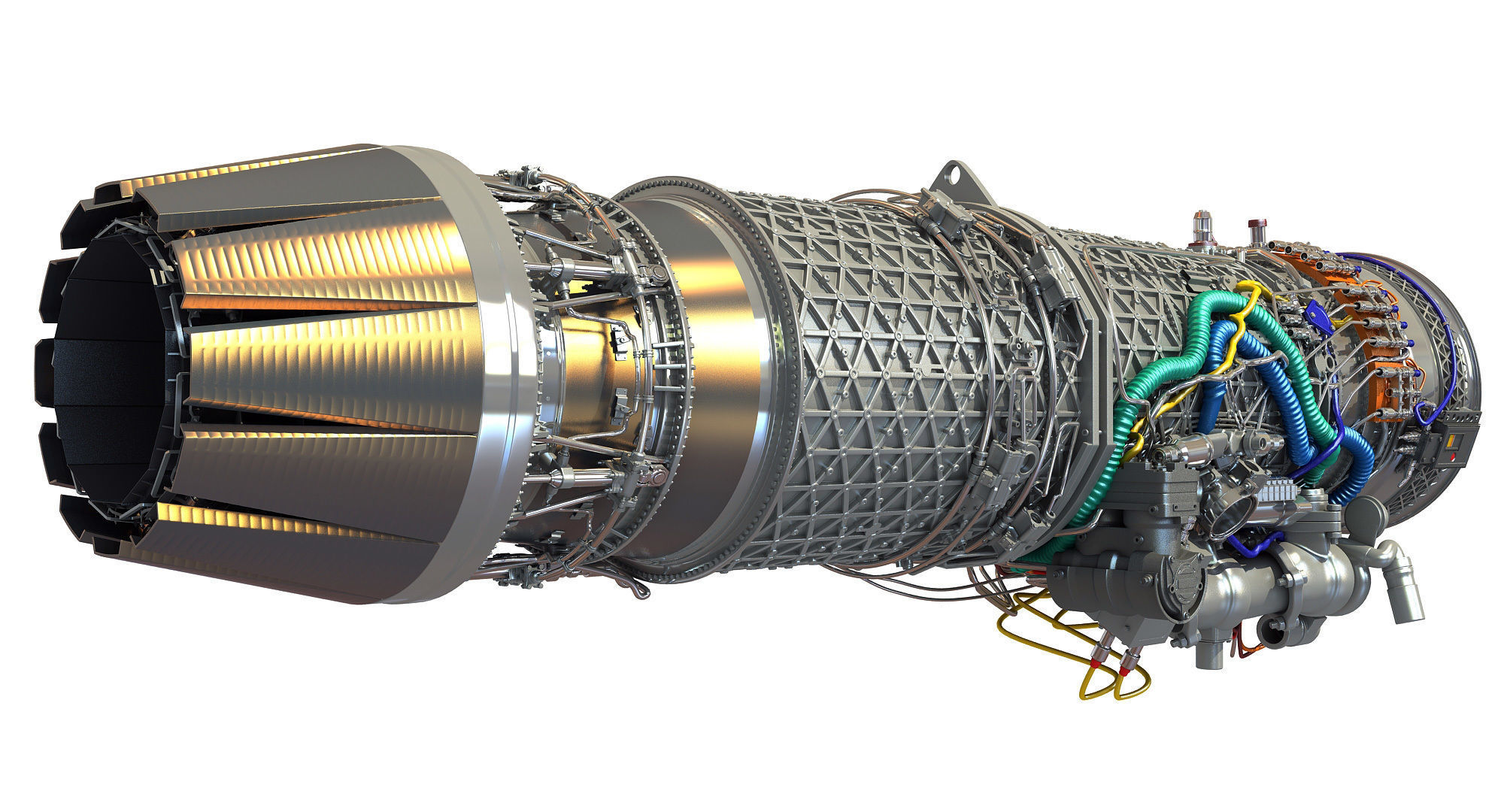 Eurojet EJ200 Military Turbofan Jet Engine 3D model_2