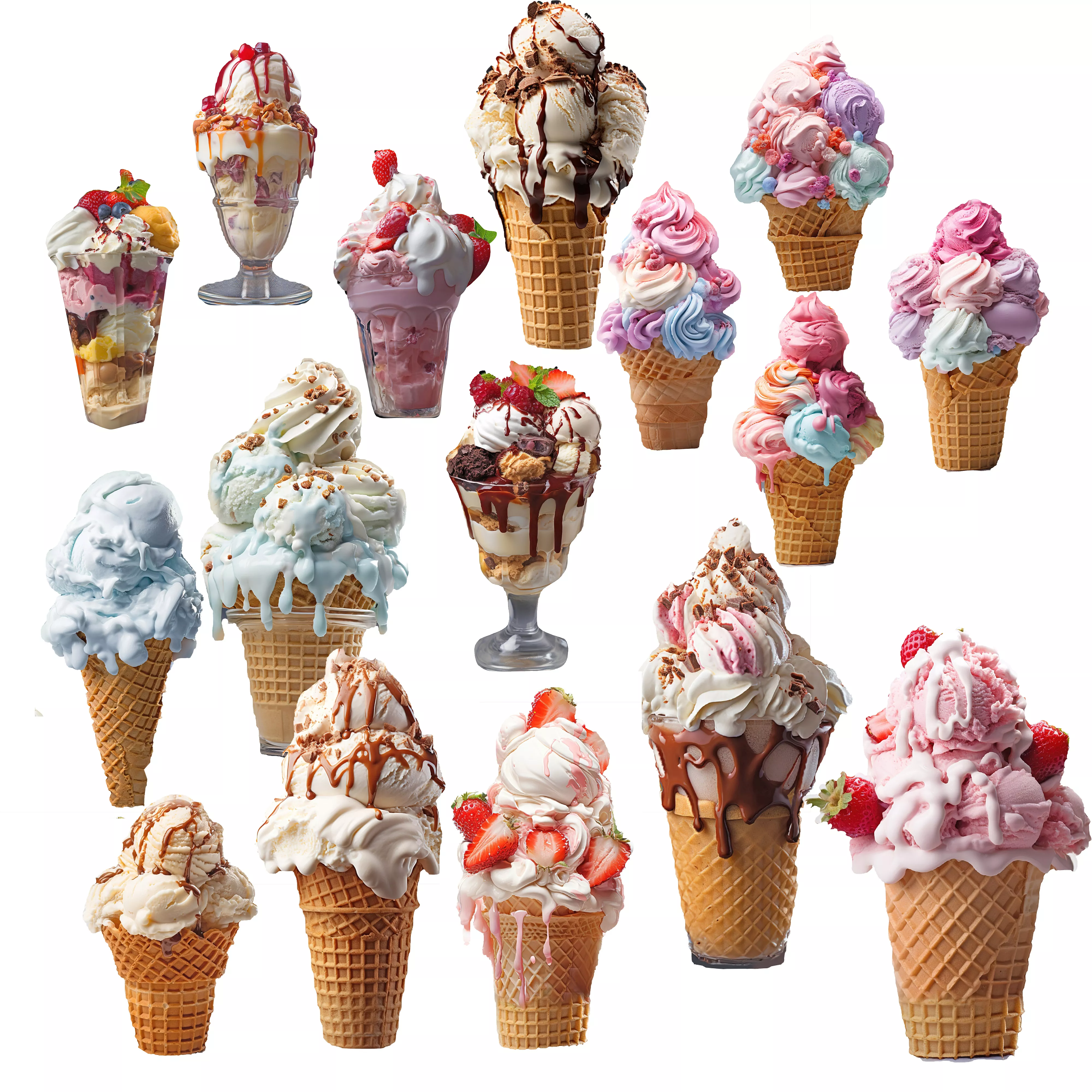 ICE CREAM Mega Pack 16 Low-poly 3D model