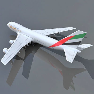  UAE 3D Boeing 747 with Texture of Emirates Airline 3D model_4