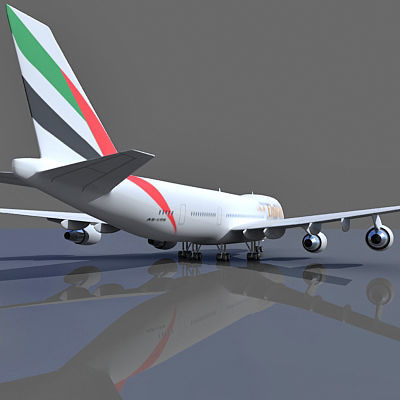  UAE 3D Boeing 747 with Texture of Emirates Airline 3D model_3