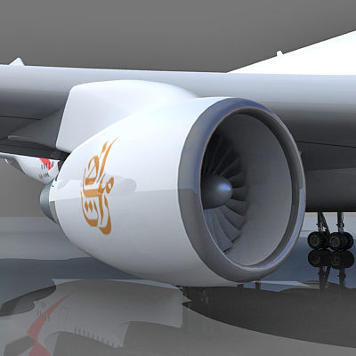  UAE 3D Boeing 747 with Texture of Emirates Airline 3D model_10