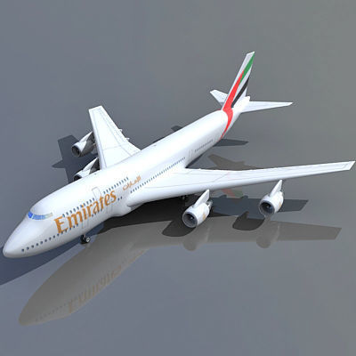  UAE 3D Boeing 747 with Texture of Emirates Airline 3D model_1