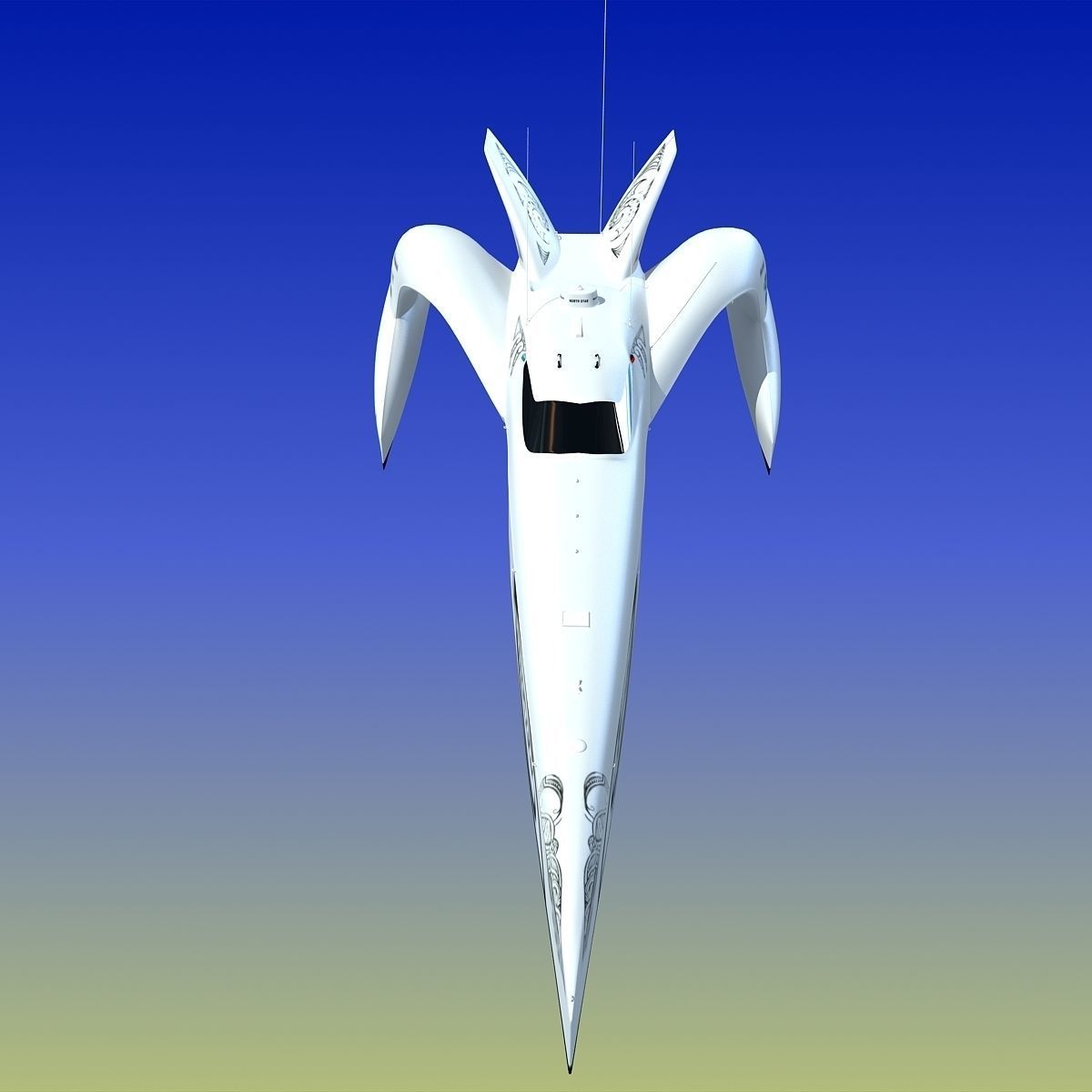 Earthrace White Boat 3D model_8