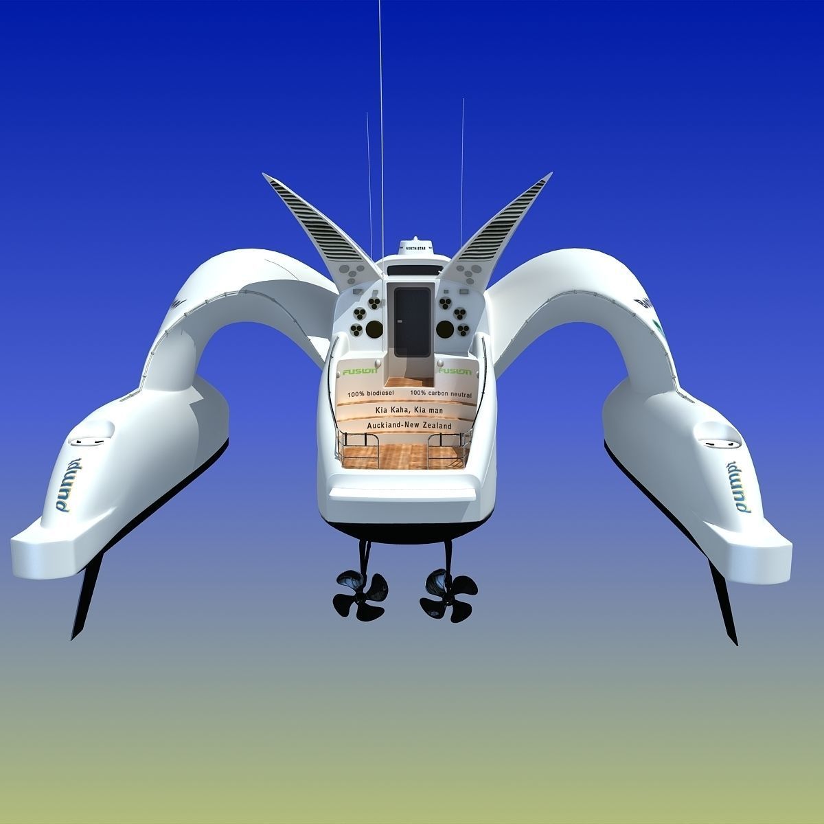 Earthrace White Boat 3D model_4