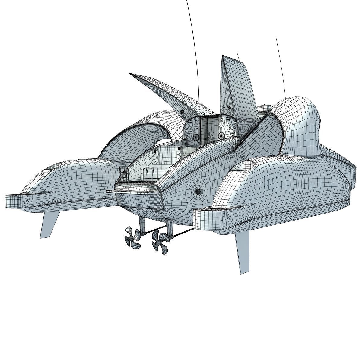 Earthrace White Boat 3D model_14