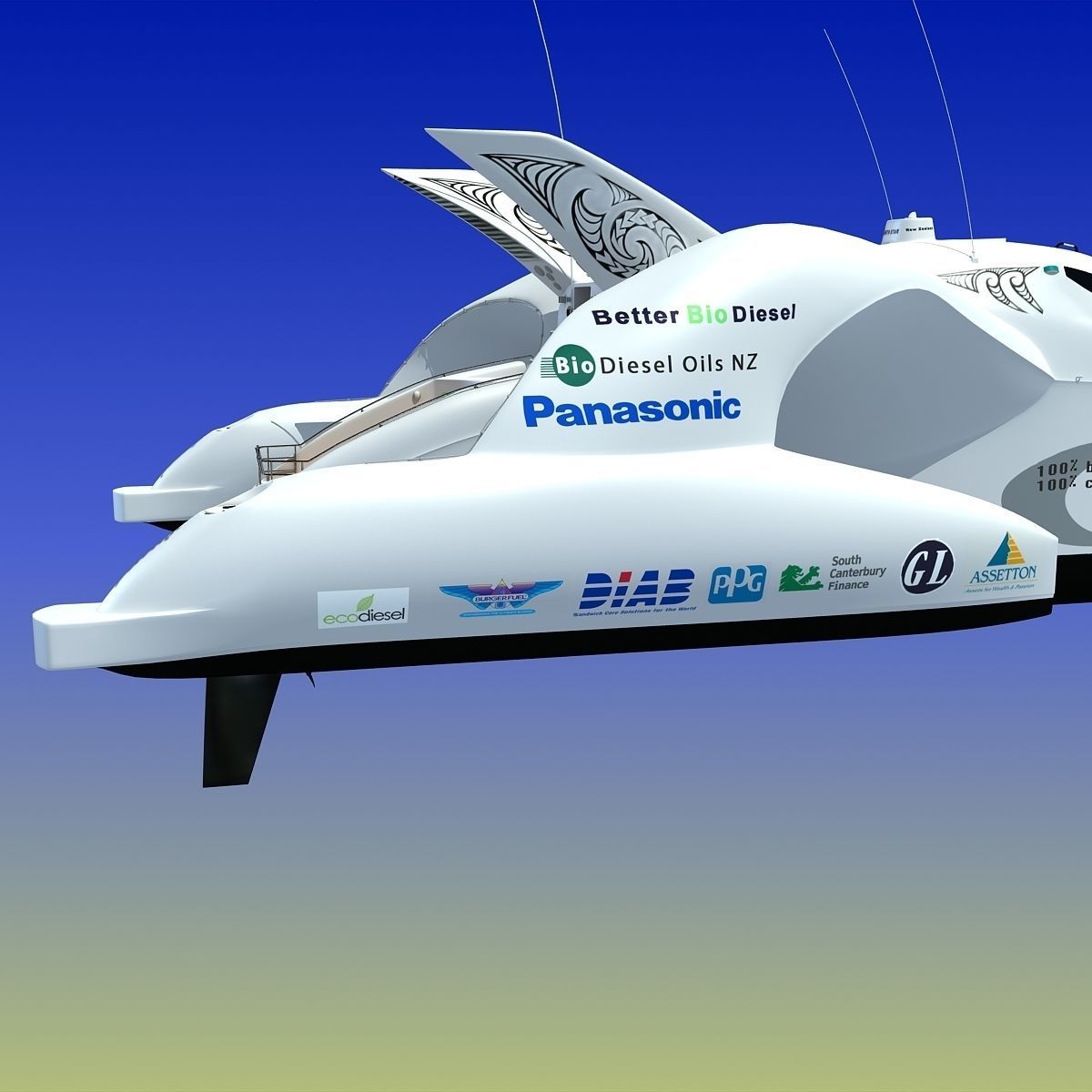 Earthrace White Boat 3D model_3