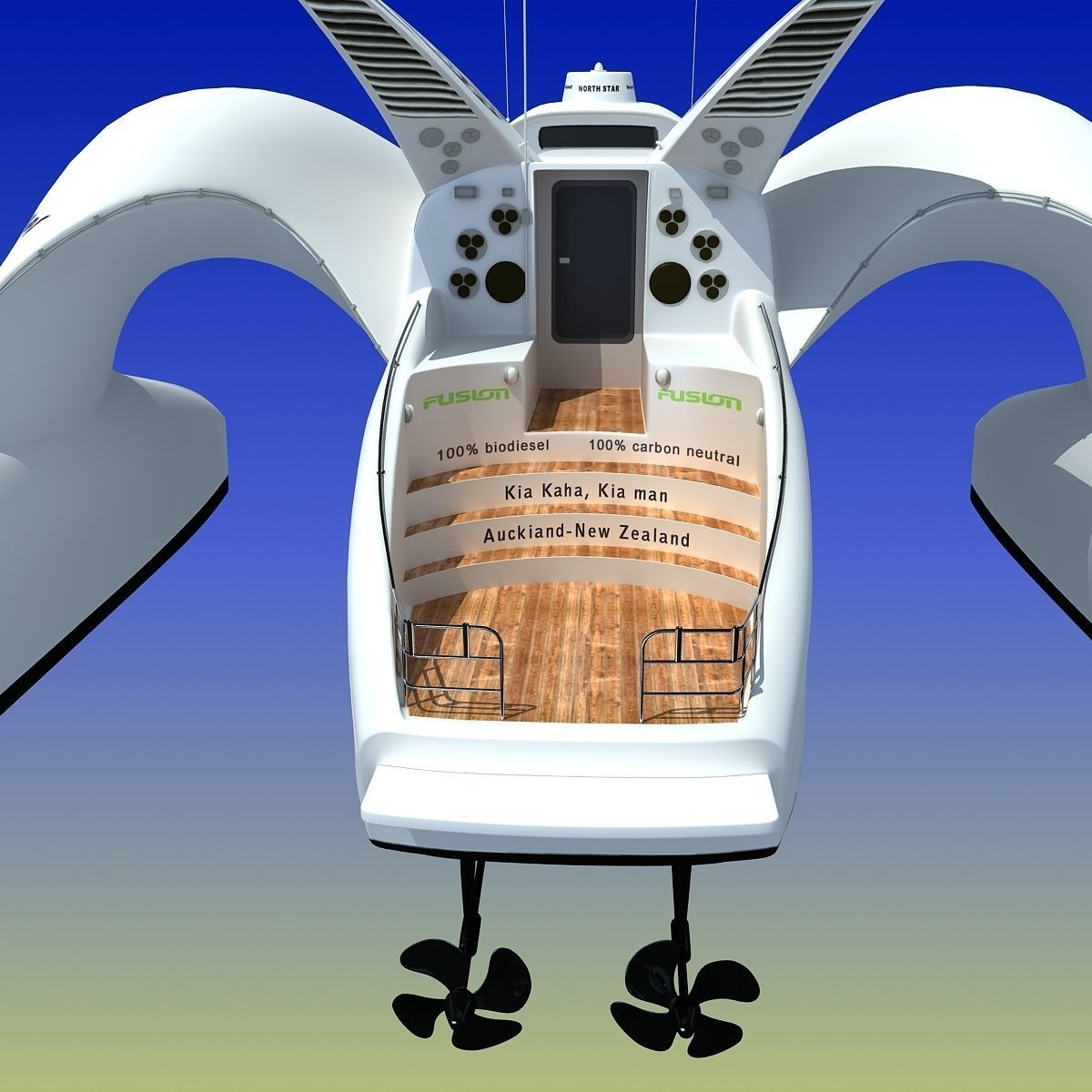 Earthrace White Boat 3D model_7